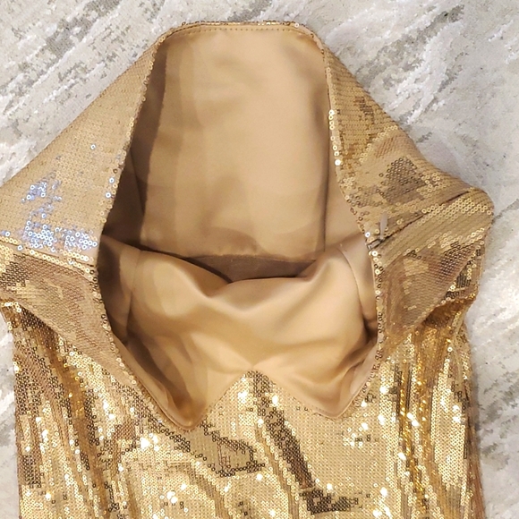 Gorgeous Golden Sequin Dress - Size Medium - Made by Ariabyaa Designer - Picture 5 of 11